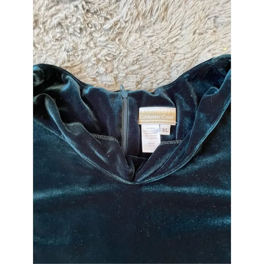 Vintage‎ 90s hunter green velour maxi dress size xl